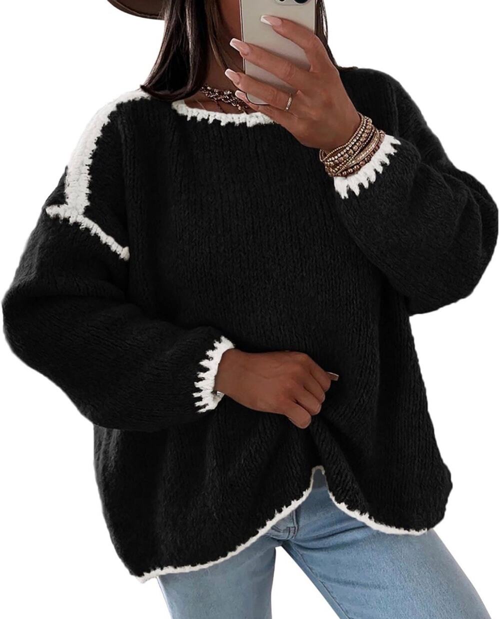 NWT Kirundo Women's Sweater Fall Oversized LS Chunky Knit Sz Med